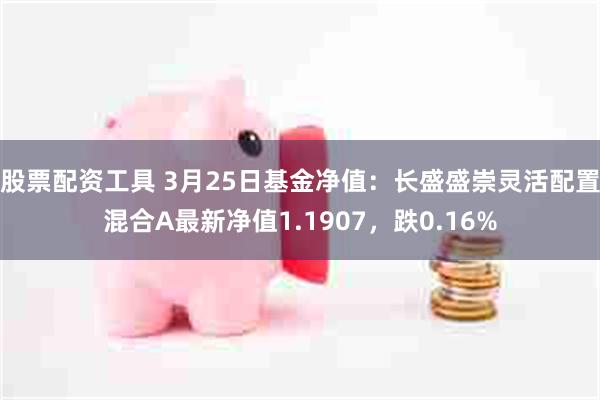 股票配资工具 3月25日基金净值：长盛盛崇灵活配置混合A最新净值1.1907，跌0.16%