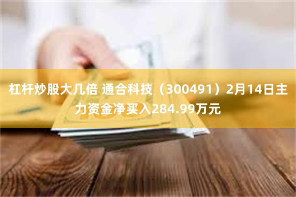 杠杆炒股大几倍 通合科技（300491）2月14日主力资金净买入284.99万元