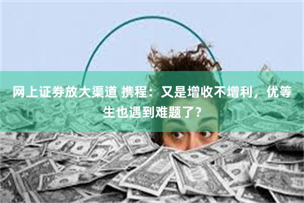 网上证劵放大渠道 携程：又是增收不增利，优等生也遇到难题了？
